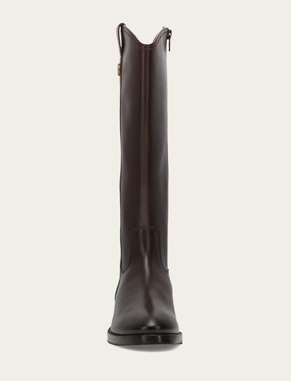 Women's Dark Brown Melissa Button Tall Inside Zip Boot Dark Brown - Frye