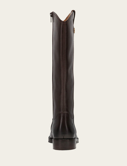 Women's Dark Brown Melissa Button Tall Inside Zip Boot Dark Brown - Frye