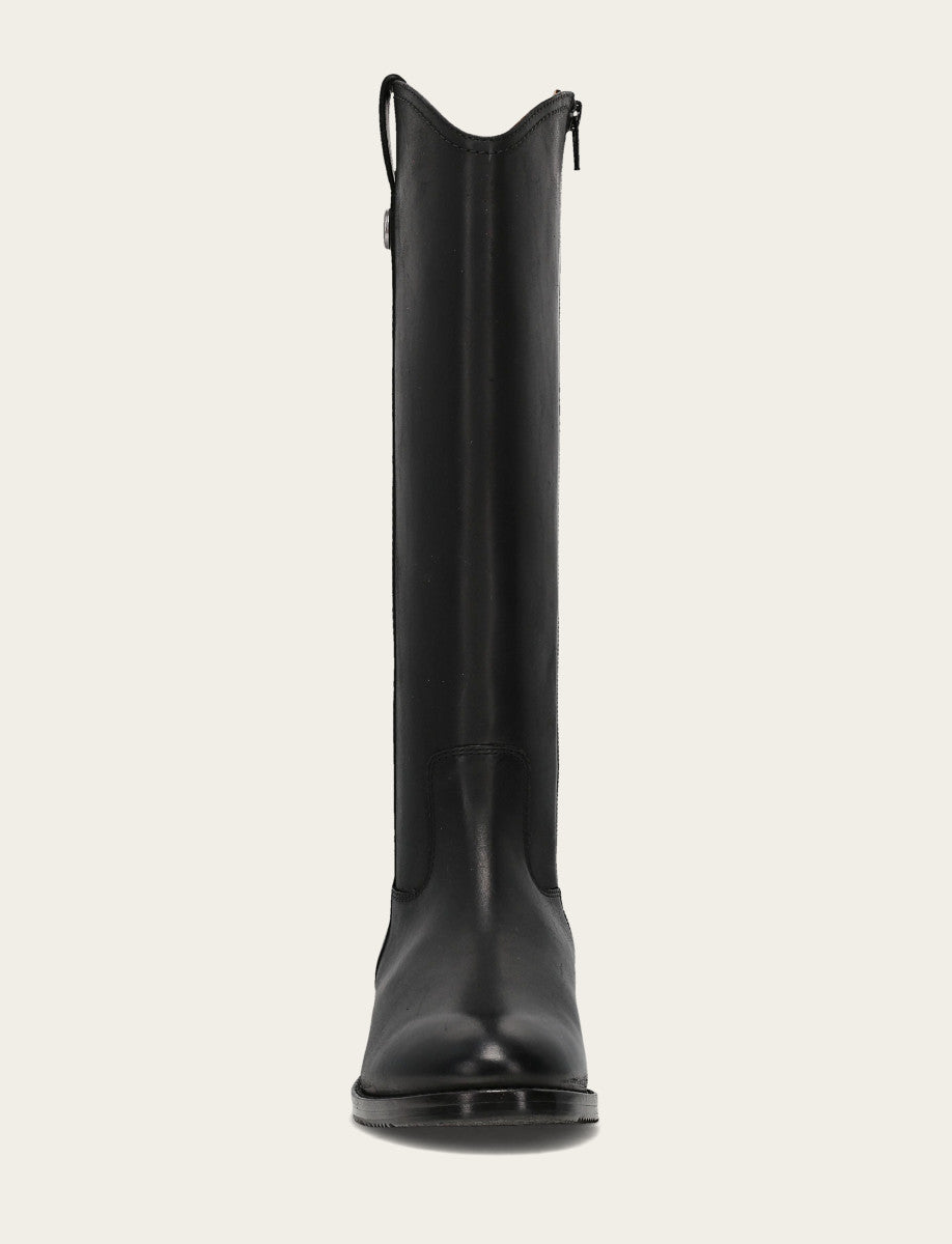 Women's Black Melissa Button Tall Inside Zip Boot Black - Frye