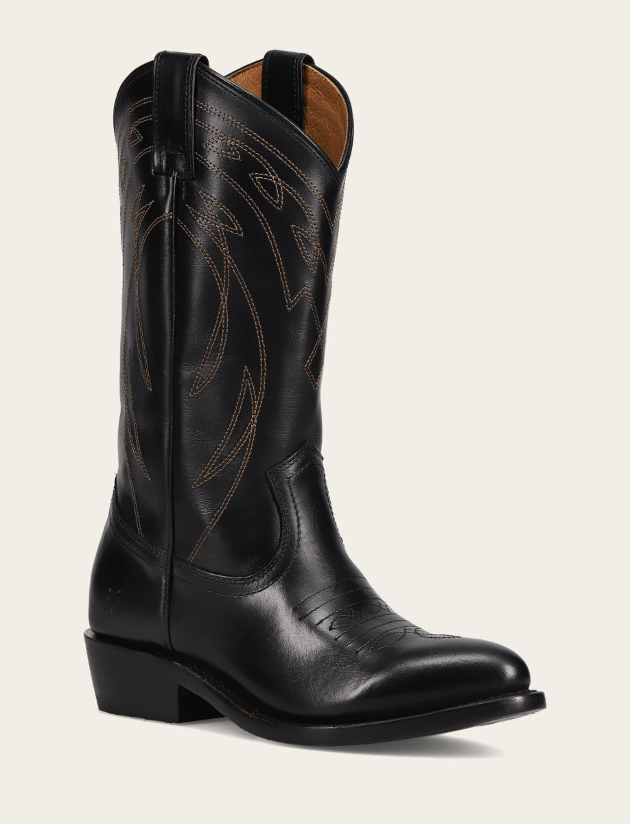 Women's Black Billy Pull On Deco Stitch Boots Black - Frye
