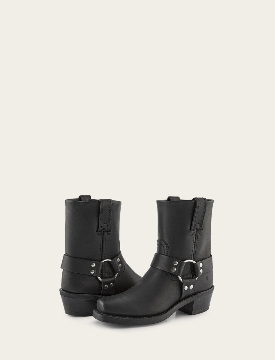 Women's Black Harness 8R Boots Black - Frye