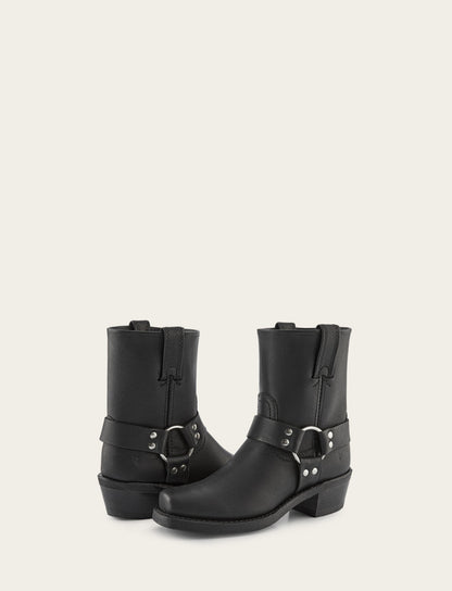 Women's Black Harness 8R Boots Black - Frye