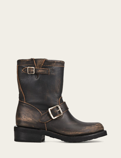 Women's Distressed Black Viv Short Engineer Boot Distressed Black - Frye