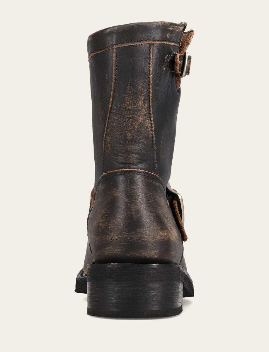 Women's Distressed Black Viv Short Engineer Boot Distressed Black - Frye