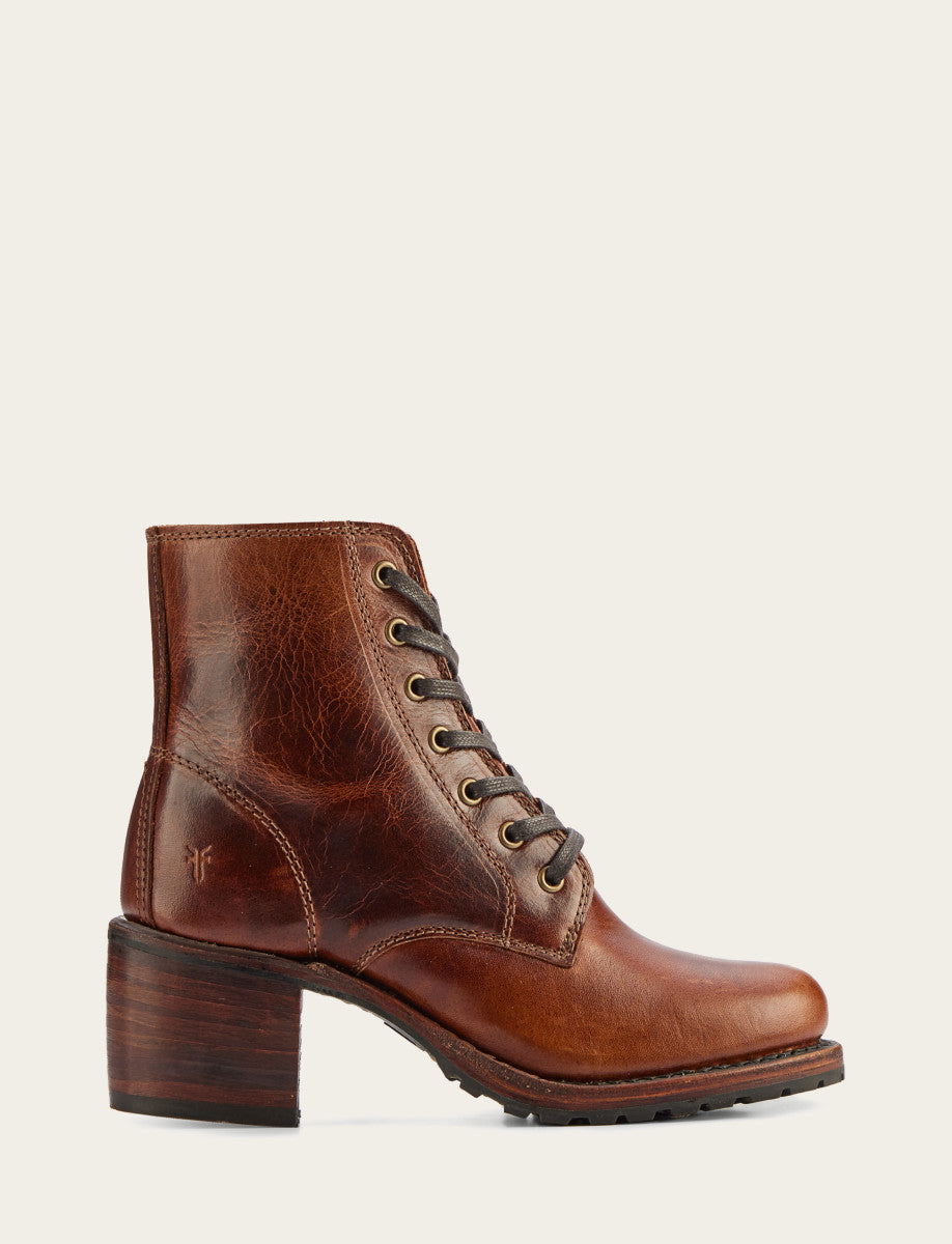 Women's Cognac Sabrina 6G Lace Up Boots Cognac - Frye
