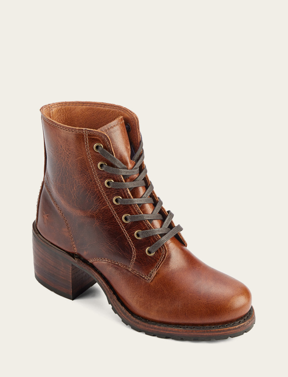 Women's Cognac Sabrina 6G Lace Up Boots Cognac - Frye