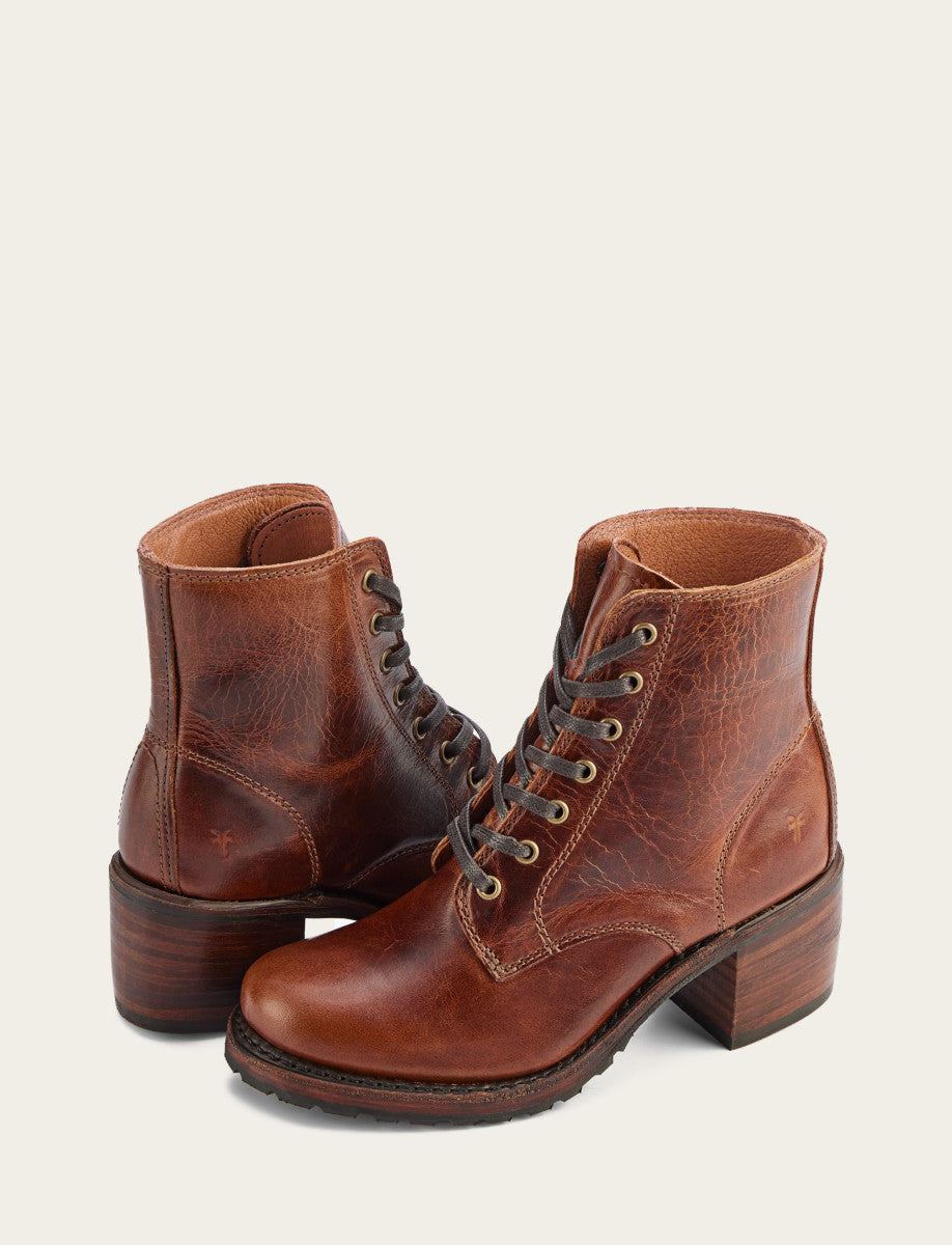 Women's Cognac Sabrina 6G Lace Up Boots Cognac - Frye