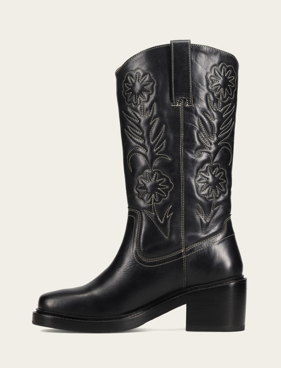 Women's Black Kate Deco Stitch Boot Black - Frye