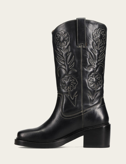 Women's Black Kate Deco Stitch Boot Black - Frye