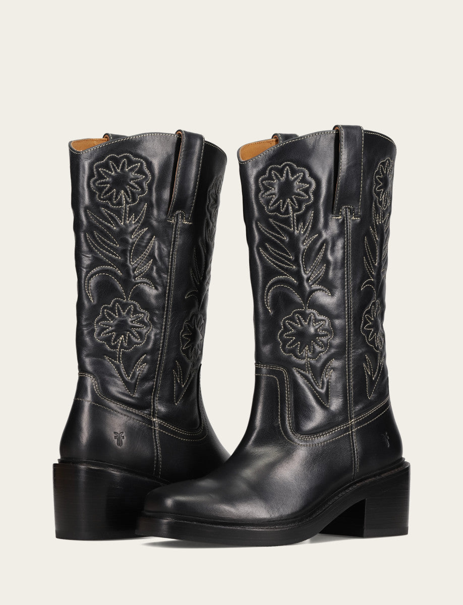 Women's Black Kate Deco Stitch Boot Black - Frye