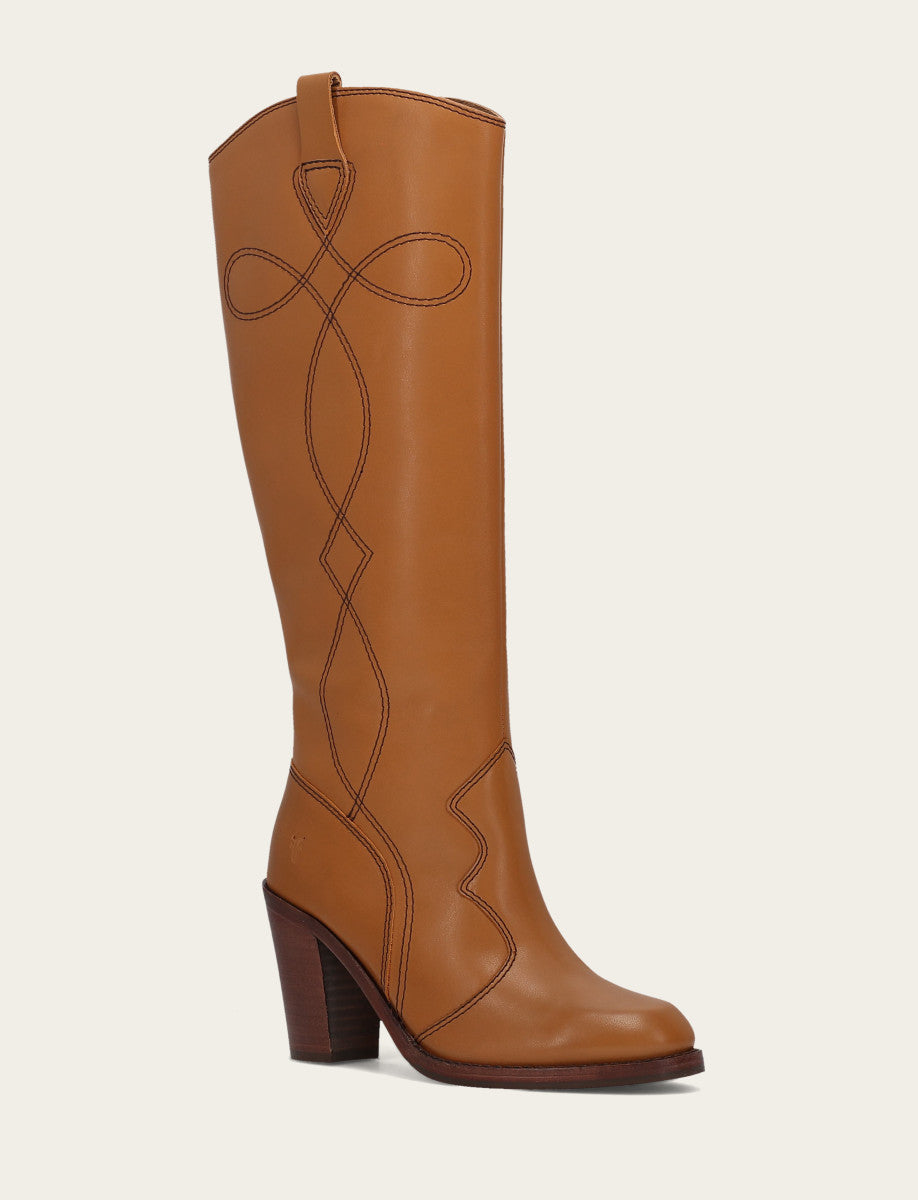 Women’s Caramel Corinne Deco Stitch Tall Boots Caramel - Frye