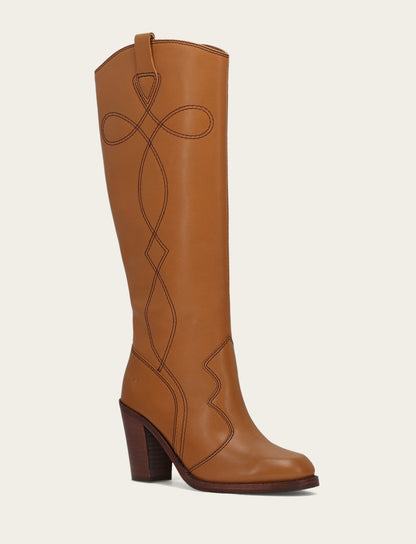 Women’s Caramel Corinne Deco Stitch Tall Boots Caramel - Frye