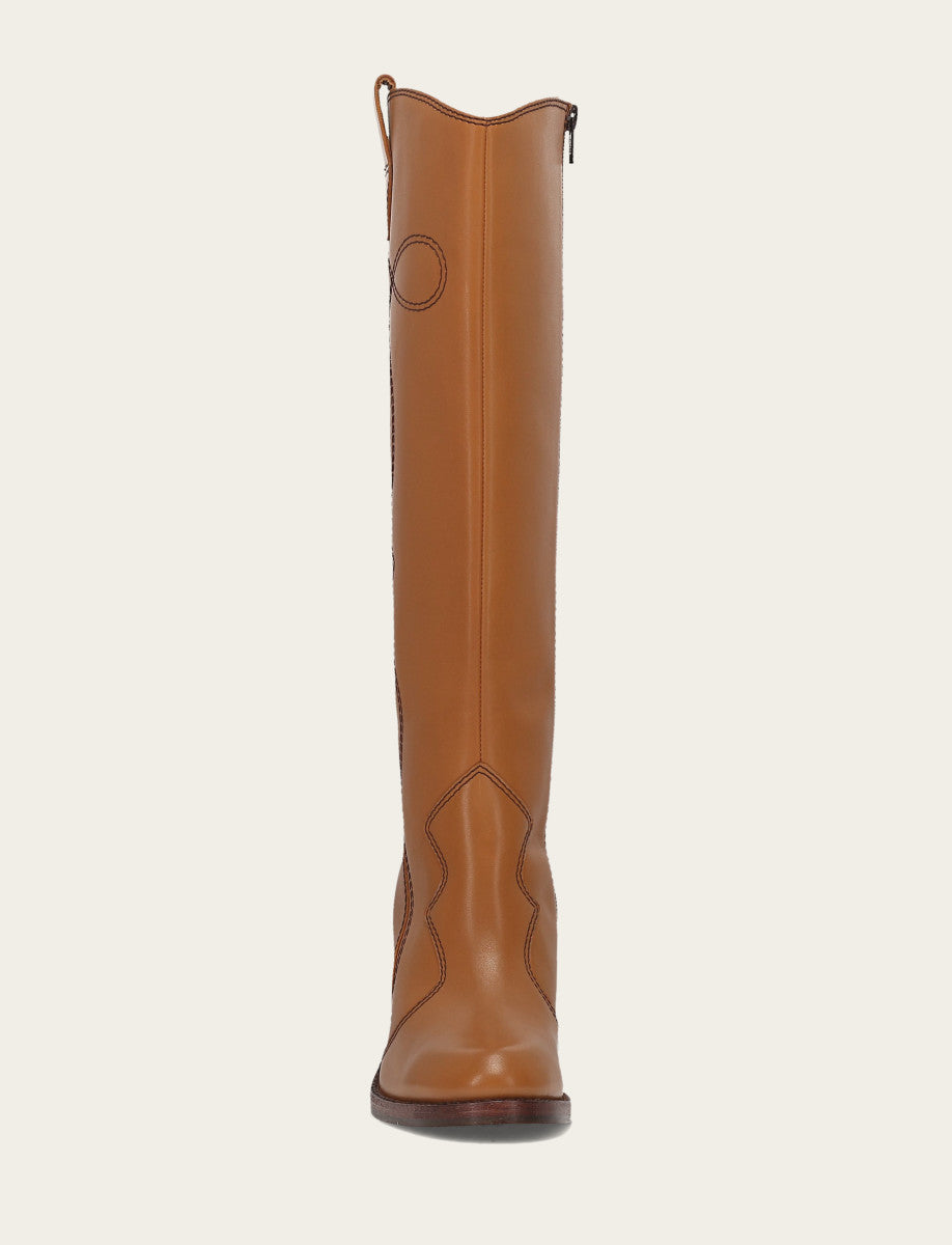 Women’s Caramel Corinne Deco Stitch Tall Boots Caramel - Frye