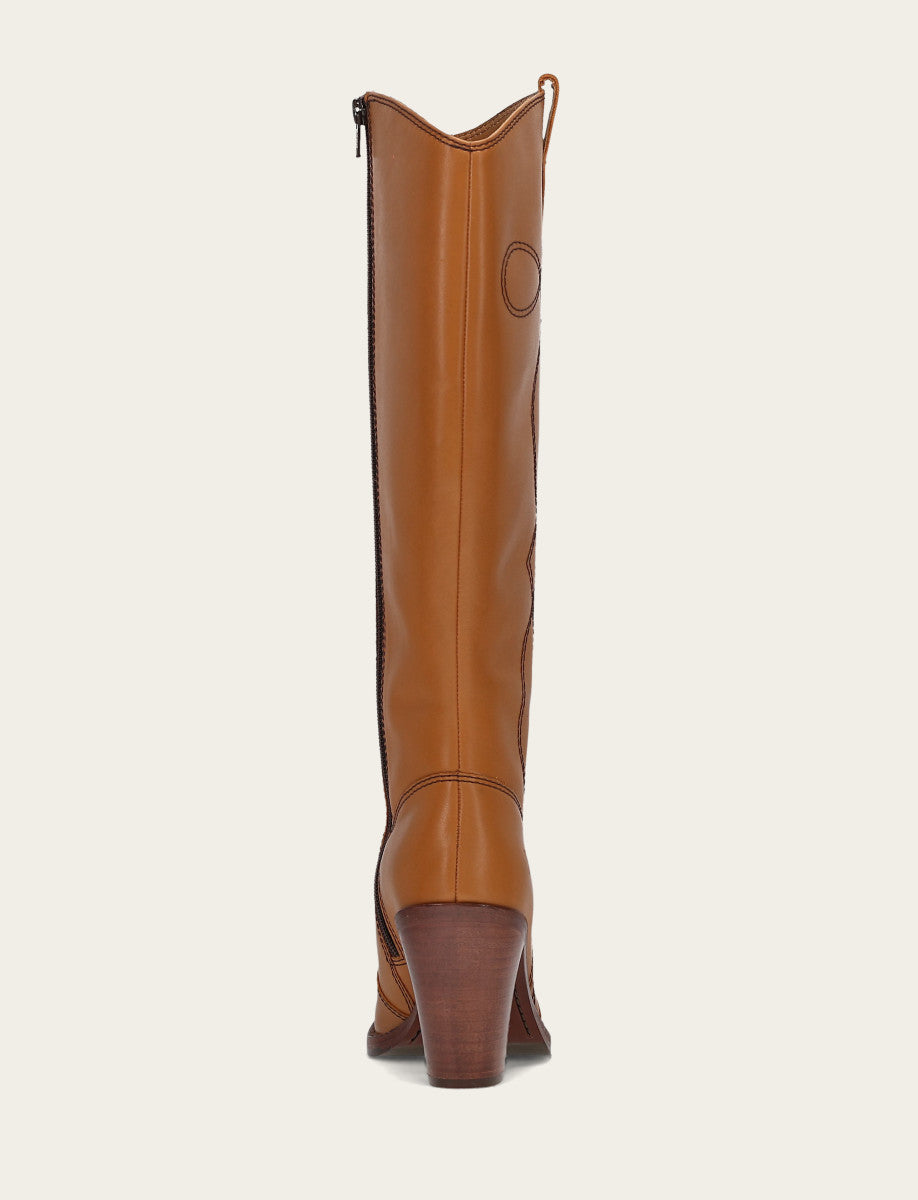 Women’s Caramel Corinne Deco Stitch Tall Boots Caramel - Frye