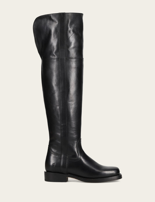 Women's Black Campus Low Heel Over The Knee Boot Black - Frye
