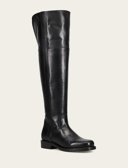 Women's Black Campus Low Heel Over The Knee Boot Black - Frye