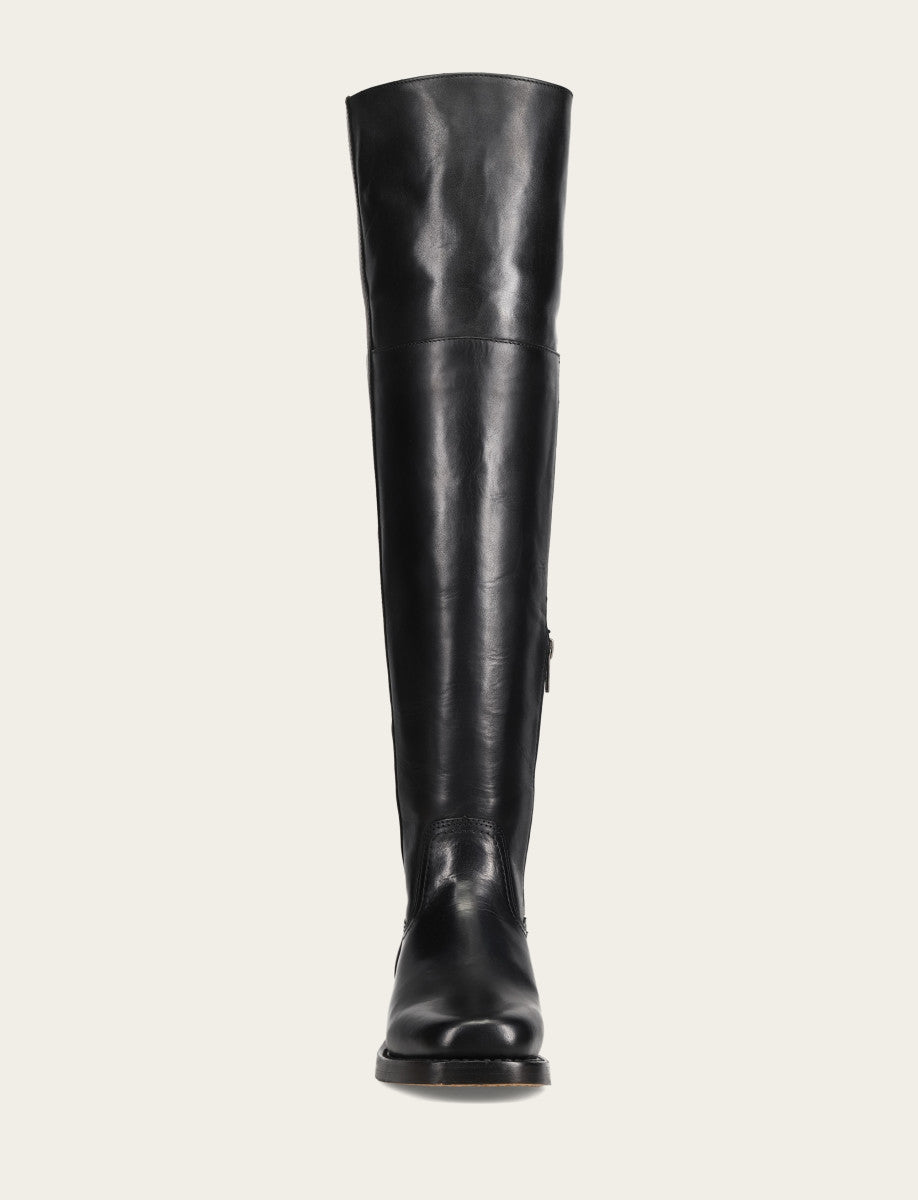 Women's Black Campus Low Heel Over The Knee Boot Black - Frye