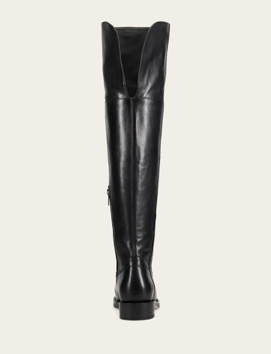 Women's Black Campus Low Heel Over The Knee Boot Black - Frye