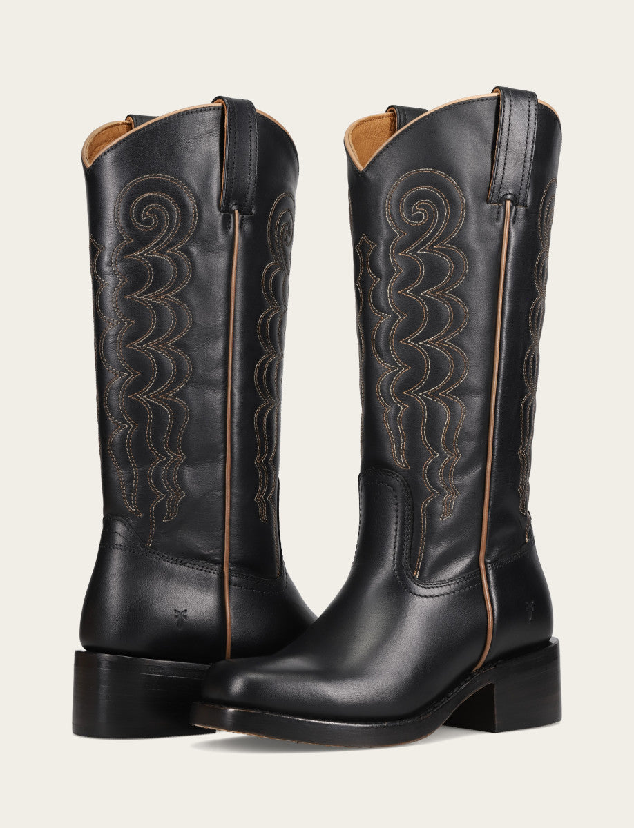 Women's Black Campus Deco Stitch Boot Black - Frye