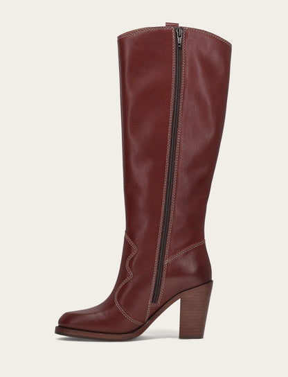 Women's Cranberry Corinne Tall Deco Stitch Boot Cranberry - Frye