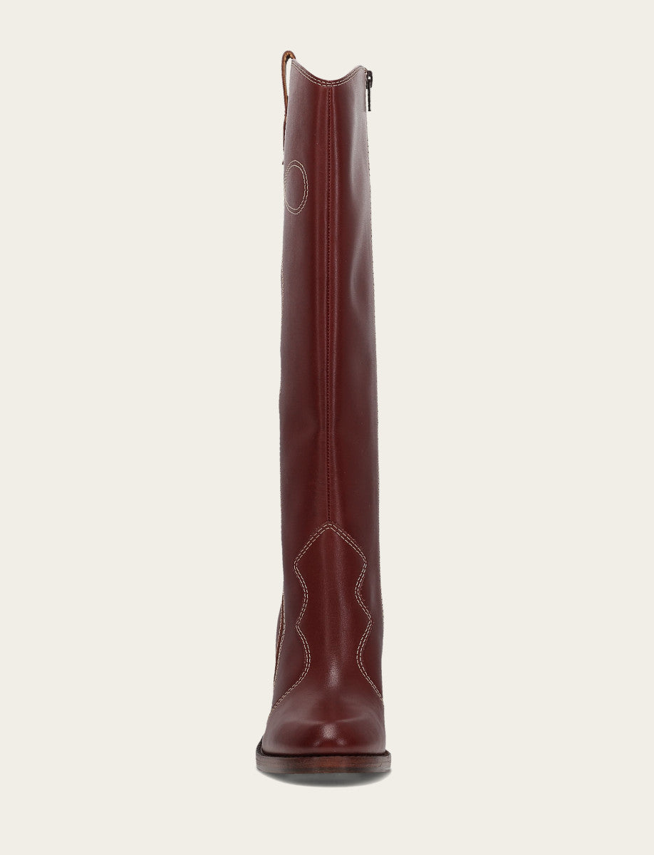 Women's Cranberry Corinne Tall Deco Stitch Boot Cranberry - Frye