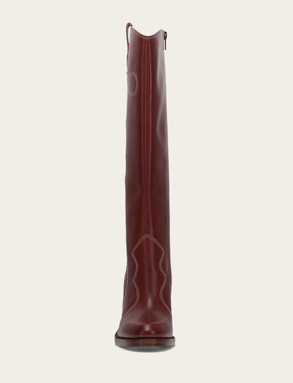 Women's Cranberry Corinne Tall Deco Stitch Boot Cranberry - Frye