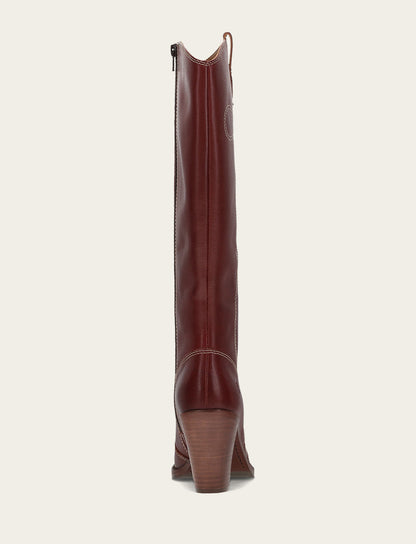 Women's Cranberry Corinne Tall Deco Stitch Boot Cranberry - Frye