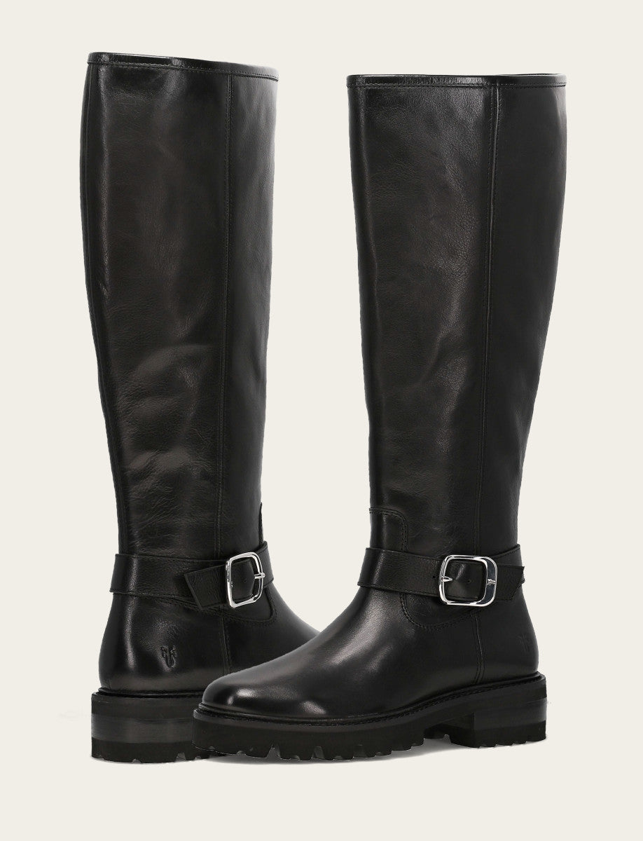 Women's Black Olivia Buckle Tall Boot Black - Frye