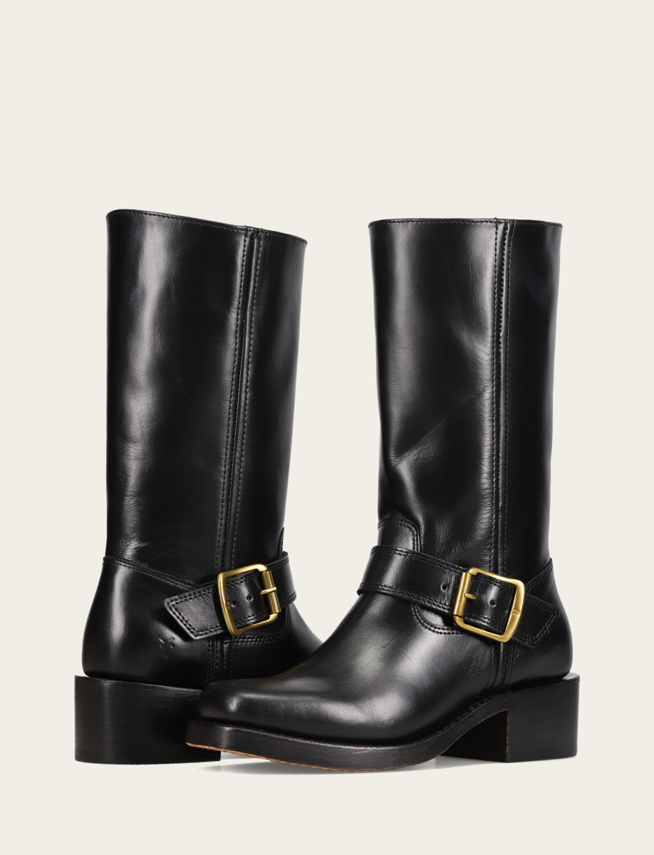 Women's Black Campus Buckle Boot Black - Frye