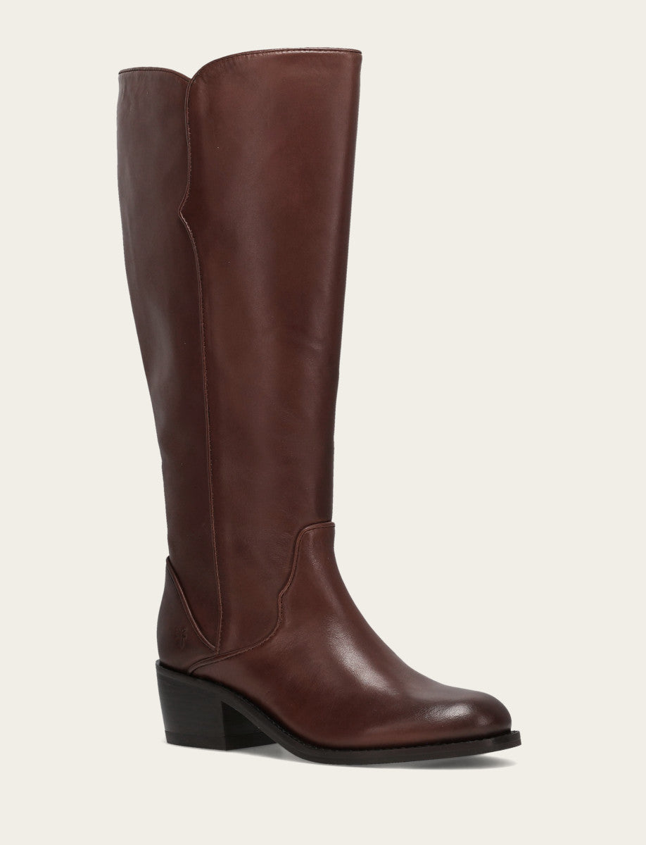 Women's Saddle Carson 2 Piping Tall Wide Calf Boot Saddle - Frye