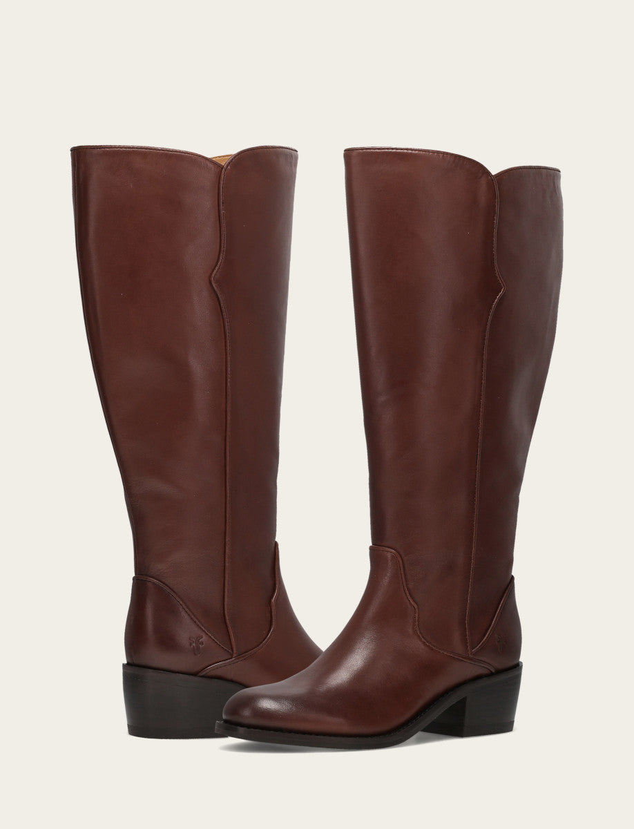 Women's Saddle Carson 2 Piping Tall Wide Calf Boot Saddle - Frye