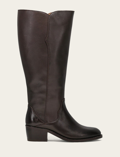 Women's Dark Brown Carson 2 Piping Tall Wide Calf Boot Dark Brown - Frye