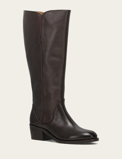 Women's Dark Brown Carson 2 Piping Tall Wide Calf Boot Dark Brown - Frye