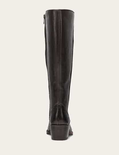 Women's Dark Brown Carson 2 Piping Tall Wide Calf Boot Dark Brown - Frye
