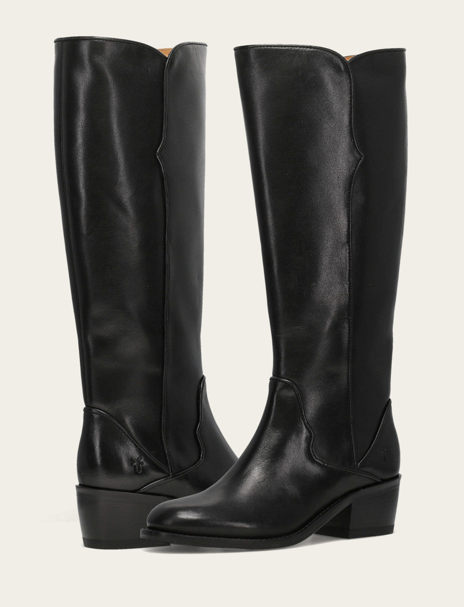 Women's Black Carson 2 Piping Tall Boot Black - Frye
