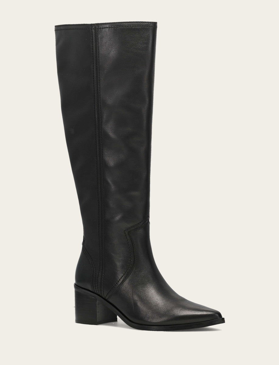 Women's Black Sadie Softy Tall Wide Calf Boot Black - Frye