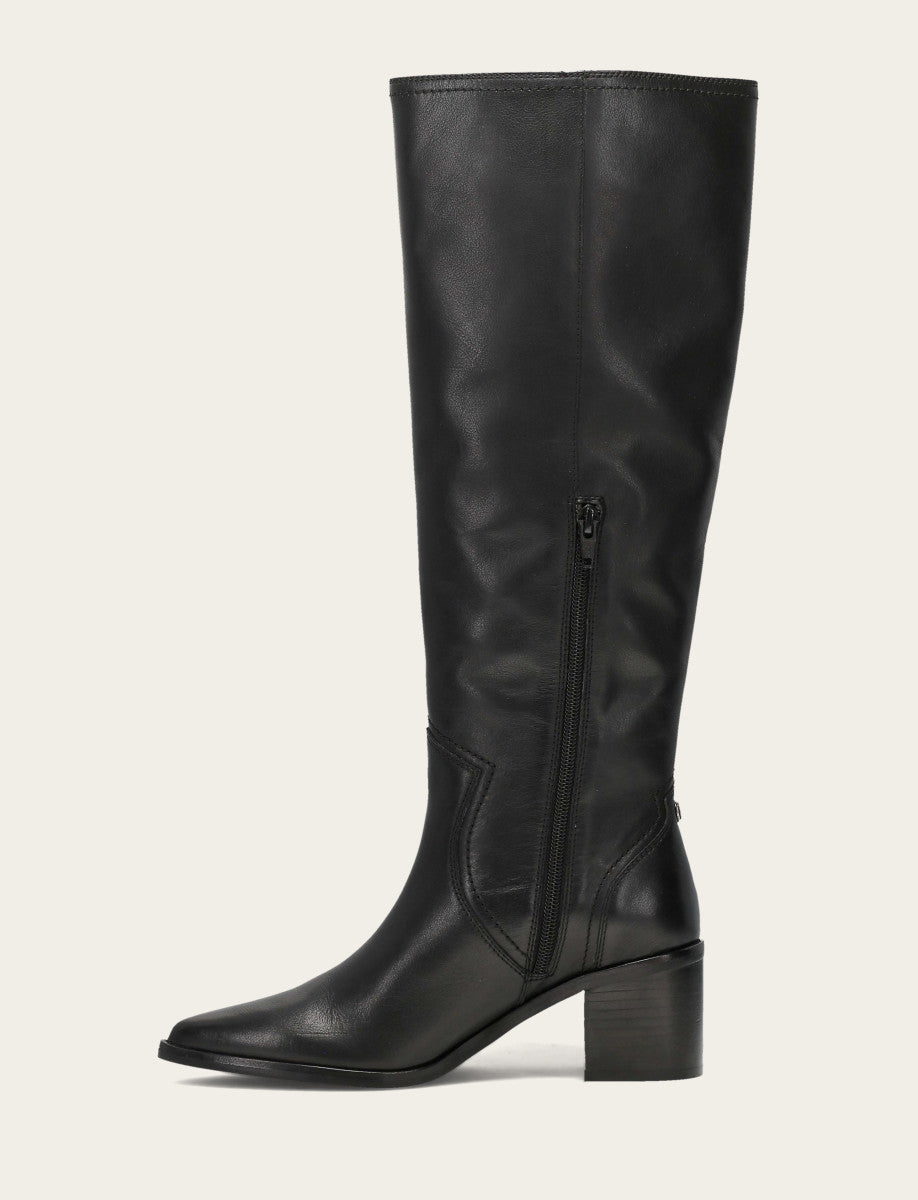 Women's Black Sadie Softy Tall Wide Calf Boot Black - Frye