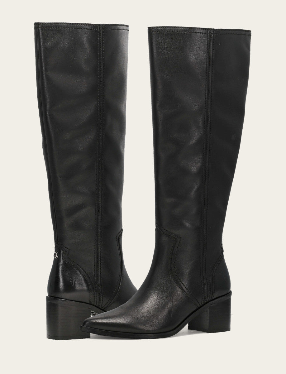 Women's Black Sadie Softy Tall Wide Calf Boot Black - Frye