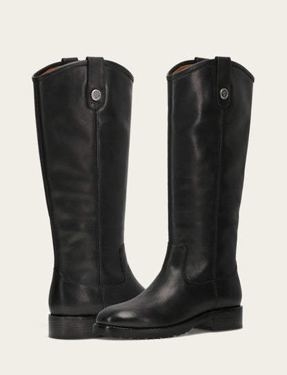 Women's Black Melissa Lug Button Tall Boot Black - Frye
