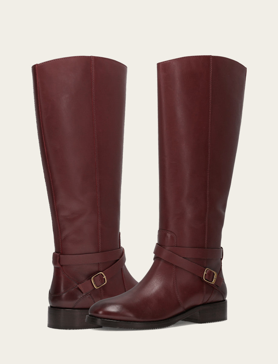 Women's Merlot Melissa Belted Riding Boot Merlot - Frye