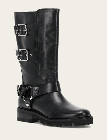 Women's Black Olivia Moto Mid Boot Black - Frye