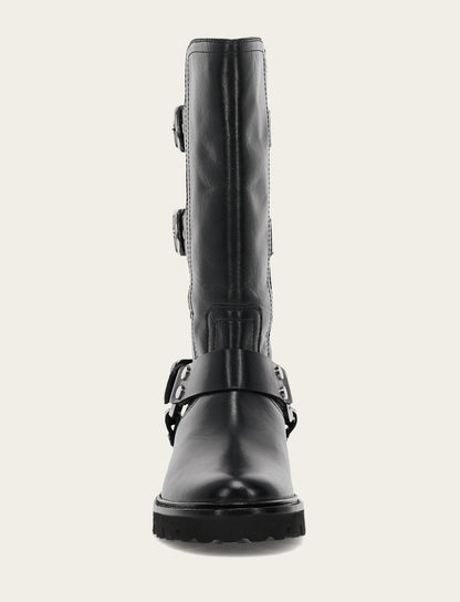 Women's Black Olivia Moto Mid Boot Black - Frye