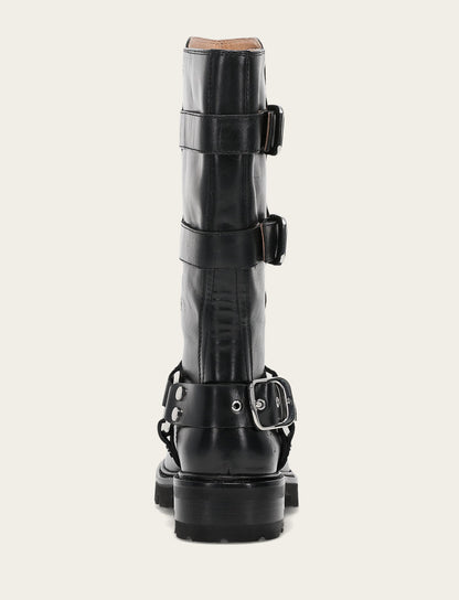 Women's Black Olivia Moto Mid Boot Black - Frye