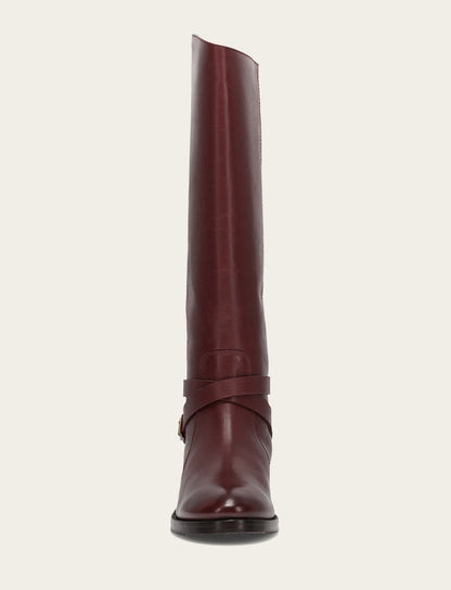 Women's Merlot Melissa Belted Riding Wide Calf Boot Merlot - Frye