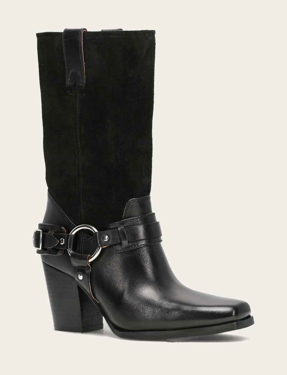 Women's Black Shiloh Harness Belted Boot Black - Frye