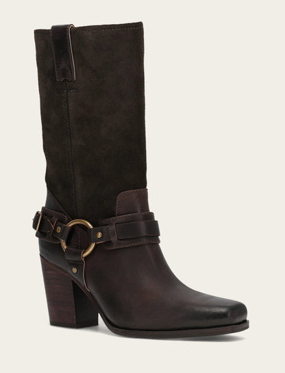 Women's Dark Brown Shiloh Harness Belted Boot Dark Brown - Frye