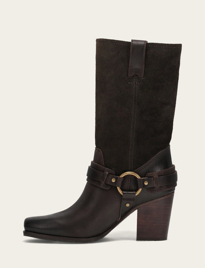 Women's Dark Brown Shiloh Harness Belted Boot Dark Brown - Frye