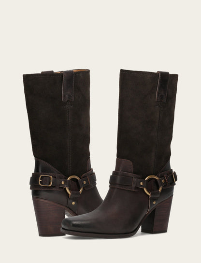 Women's Dark Brown Shiloh Harness Belted Boot Dark Brown - Frye