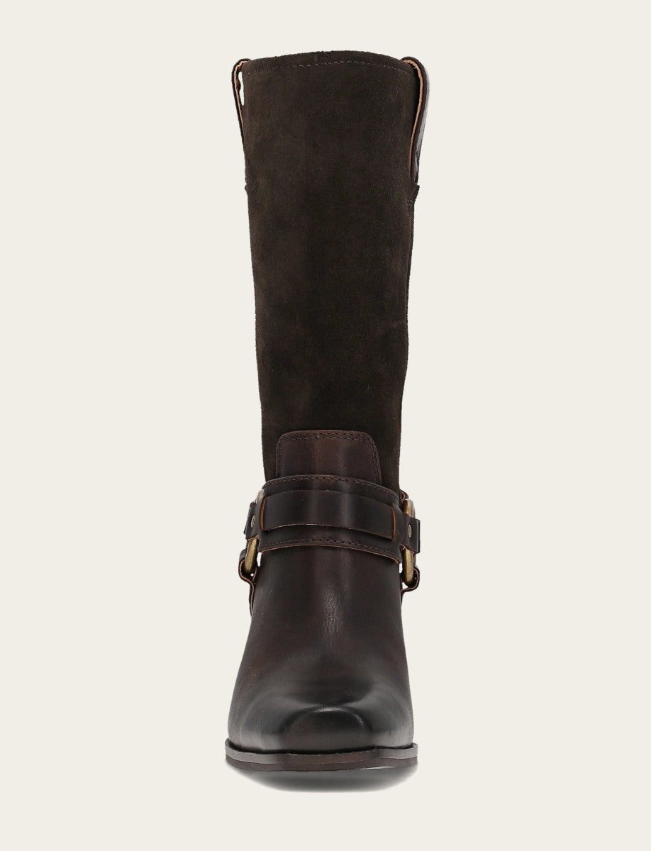 Women's Dark Brown Shiloh Harness Belted Boot Dark Brown - Frye