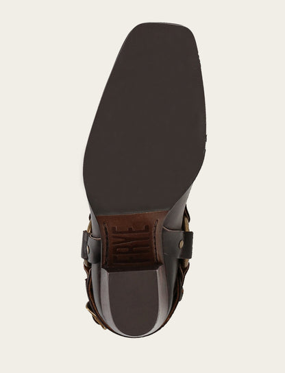 Women's Dark Brown Shiloh Harness Belted Boot Dark Brown - Frye